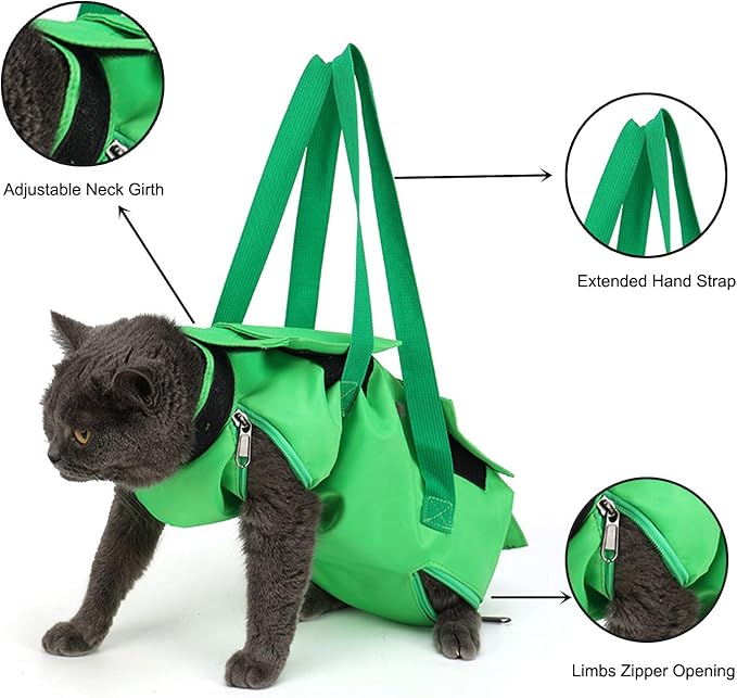 HDKUW Cat Grooming Bag,Foldable Travel Carrier for Cats,Anti-Bite Anti-Scratch Cat Grooming Restraint Bag,Pet Carrier for Administering Eye Drops,Ear Cleaner,Clipping Nails Orange M
