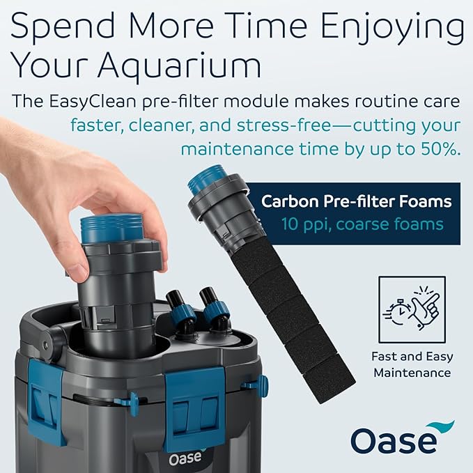 OASE BioMaster 2 250 Canister Filter for Aquariums – External Aquarium Filter with EasyClean Pre-Filter – Quiet Performance – Freshwater & Saltwater, Up to 70 Gallons
