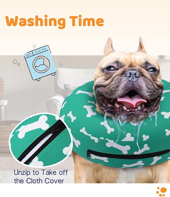 Supet Inflatable Dog Cone Collar Alternative After Surgery, Doggie Neck Donut Collar Recovery ECollar for Post Surgery, Soft Dog Cone for Small Medium Puppies Cats