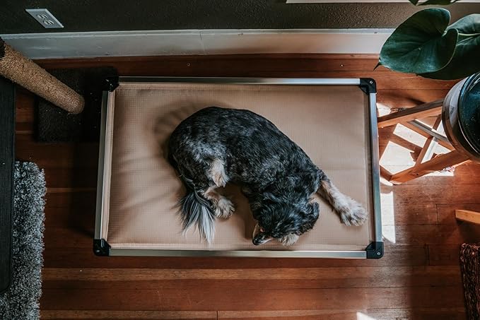 K9 Ballistics Chew Proof Armored Padded Dog Crate Bed, Virtually Indestructible, Legs Included (Sandstone, X-Large (47" L x 29" W x 6" H))