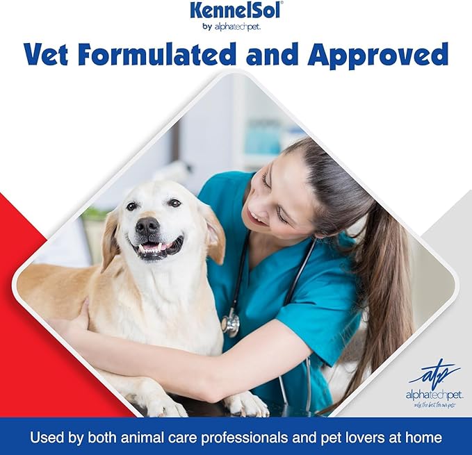 ATP KennelSol 1-Step Kennel Cleaner - 1 Pint Liquid Disinfectant, Effective Against Bacteria and Viruses, Deodorizer Wintergreen Scent by Alpha Tech Pet