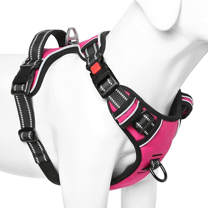 Timos No Pull Dog Harness, No Choke Front Lead Dog Reflective Harness, Adjustable Soft Padded Pet Vest with Easy Control Handle for Small Medium Large Dogs, M