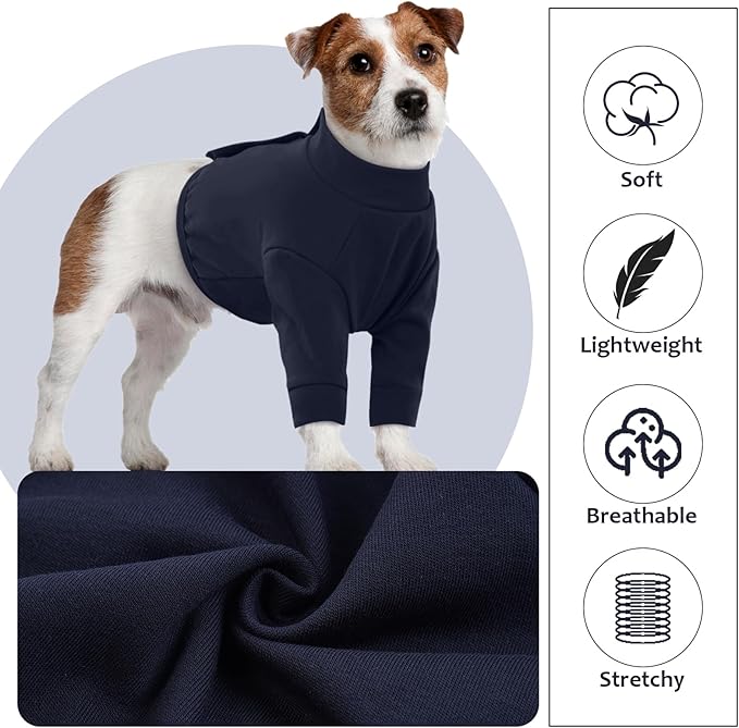 IDOMIK Dog Recovery Suit, Dog Surgery Recovery Suit Front Legs, Comfy Joint Leg Sleeves After Surgery, Elbow Braces Protector for Leg Injuries & Joint Pain, Cone Collar Alternatives,Navy,2XL
