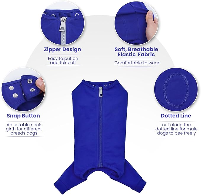 Nanaki Dog Surgery Suit Female Spay, Leg Sleeves for Dog Rear Legs, Doggy Onesie for Surgery Female, Doggy Recovery Suit Male Abdomen, Pet Wound Care Heal Protector, Surgical Suits for Pet Spay