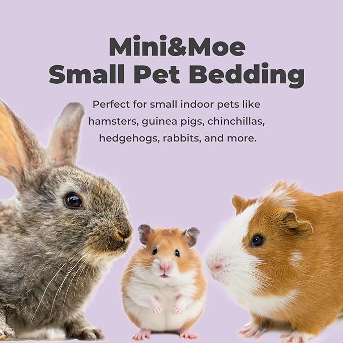 mini&moe Hamster Bedding Guinea Pig Bedding Paper Pellet Bedding: Odor Control & Moisture Absorbent Natural Paper Pellet Bedding - for Small Animal Guinea Pigs,Rabbits Bedding 1.98lbs