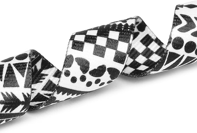 Mercano Adjustable Dog Collar - Special Design Patterns, Soft Nylon Comfortable Durable Pet Collar for Small Medium Large Dogs (L, Black White A)