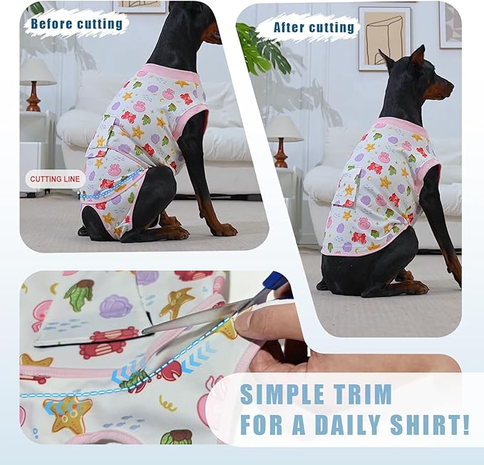 Recovery Suit for Dogs After Surgery, Professional Dog Surgical Suit for Female Spay, Male Neuter, E-Collar & Cone Alternative Dog Onesie for Abdominal Wounds Skin Disease, Blue, XL