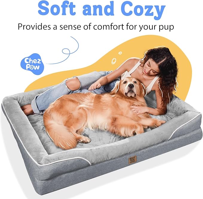 Orthopedic Removable Large Dog Bed -XL Large Dog Bed with Washable Cover and Removable Bolsters Non-Slip Bottom & Waterproof Pet Bed Sofa
