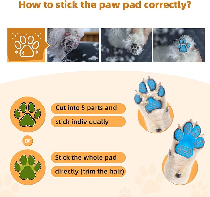Non-Slip Dog Paw Protector Pads for Senior Dogs, Dog Paw Adhesive Pads on Hardwood Floor,Senior Pets Essentials with Strong Traction,Puppy Grippers,Blue,12 Sets 48 pc M