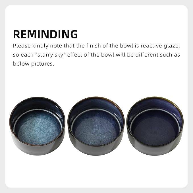 Ceramic Set of 2 Cat Bowls, Food and Water Bowls for Cats, Kitty, 2pcs Cat Dishes, Pet Feeder(5.1inch, 2 x Starry Sky Bowls)