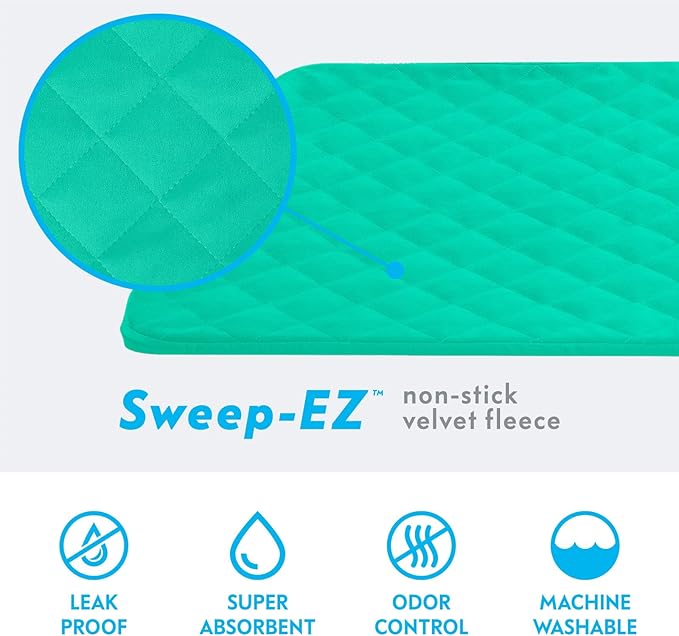 Paw Inspired Fitted Fleece Liner for Ferret Nation, Critter Nation Cage for Ferrets, Rats, Chinchillas, Hedgehogs & Other Small Animals (Green, Bottom Pan Liner)