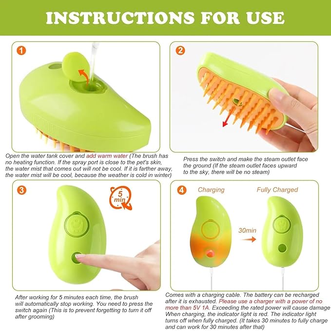 2024 3-in-1 Pet Grooming Tool: Detangling Brush for Massage and Hair Removal, Versatile for Cats and Dogs