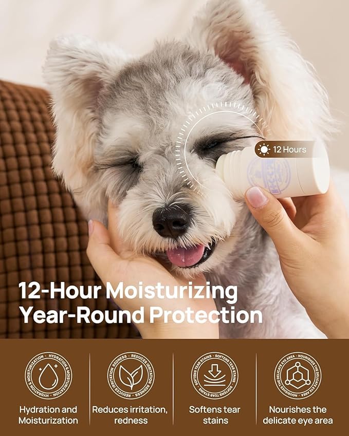 HICC PET Tear Stain Softening Balm All-Natural Tear Stain Remover for Dogs and Cats - Softens & Prevents Tear Stains, Soothes Redness Sensitive Eyes, Long-Lasting Moisturizing Eye Care - 1.06 oz