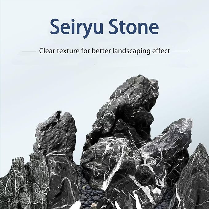 Aquarium Rocks Seiryu Stones Natural Hardscape Stone for Aquariums, Fish Tanks, Bonsai, Terrariums, Wargaming Dioramas, Indoor or Outdoor Gardens-5Lb(2-6 Inch)