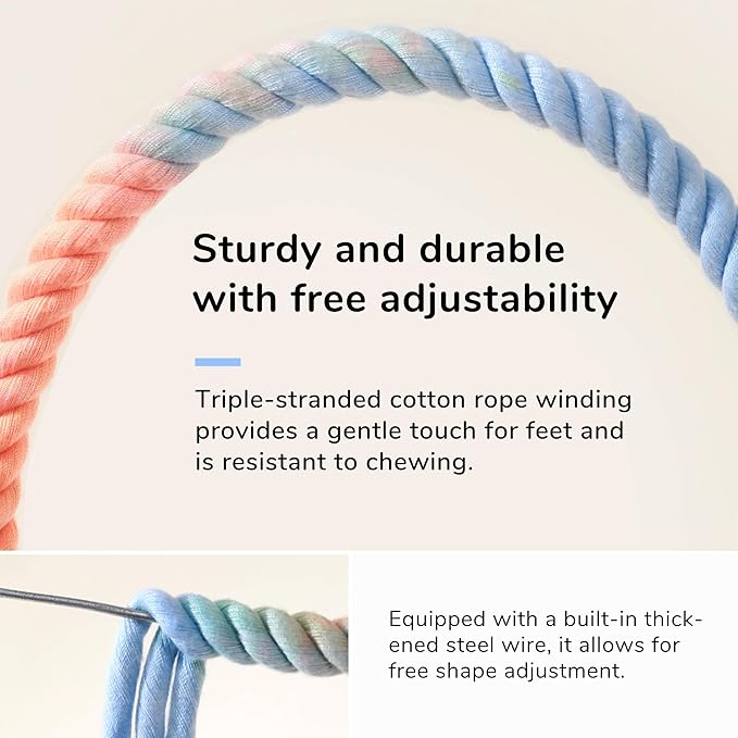 Multi-Color Rope Bird Perch Toys for Parrot Cage Stand, Climbing Swing Accessories for Cockatiel, Parakeets, Budgies, Lovebirds, Conures, Finches - 15.7 inch