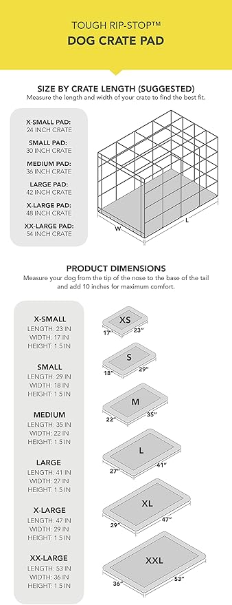 K9 Ballistics Tough Ripstop Dog Crate Pad - Durable & Machine Washable with Non-Skid Bottom and 120-Day Warranty, Fits 48" Wire Crates - X-Large, Light Gray Velvet