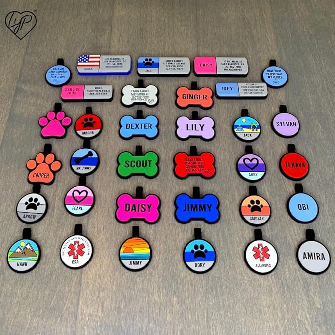 LYP Original Soundless Pet ID Tags | Custom Dog Tags Personalized for Pets | Durable Silicone Deep Engraved Dog Tag | No More Jingling | Skull & Crossbones