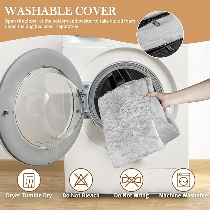 Comfort Expression Small Dog Beds Waterproof Cat Beds Orthopedic Foam Sofa Beds for Small Dogs Comfy Pet Bed with Washable Removable Cover & Non-Slip Bottom(XX-Small,Grey White)