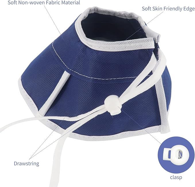 Soft Cat Recovery Collar Cat Cone E Collar Nonwoven Fabric Elizabethan Collar Loops-Protective Wound Healing Specially Designed for Cats and Puppies - Easy to Eat and Drink (M)