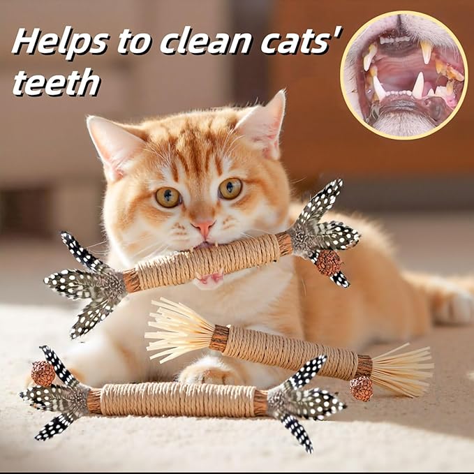 Cat Toys 12Pack Silvervine Chew Stick 12Pack Kitten Treat Catnip Toy Kitty Natural Stuff Catnip for Cleaning Teeth Indoor Dental Snack Interactive