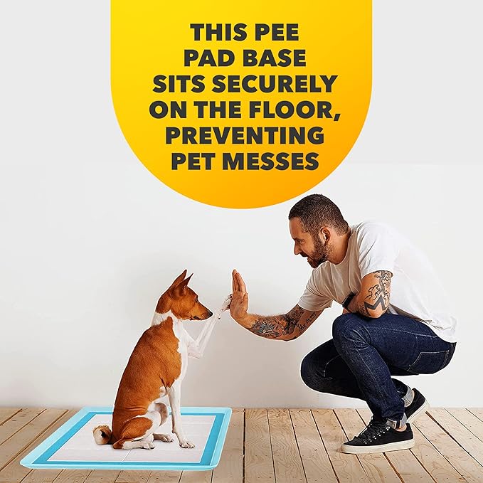 TidyFriend 2 Pack Dog Pee Pad Holder Tray Fits for 24” x 24” Wee Wee Pee Pads - Stable Grip, Raised Edges, Quick-Wipe Silicone Surface Dog Potty Tray Holder for Indoor Flooring Protection (Sky Blue)