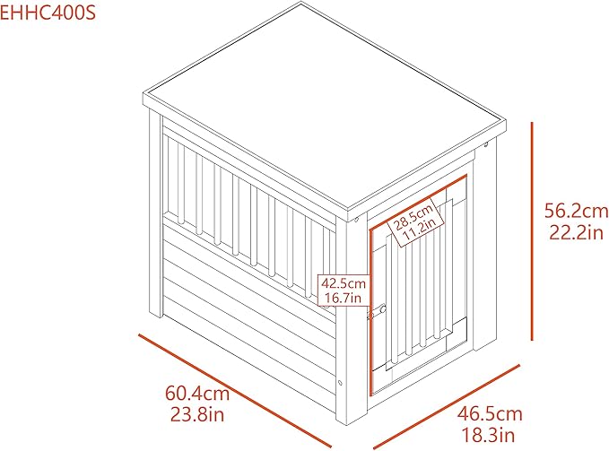 New Age Pet ECOFLEX Dog Crate End Table - Furniture-Style Pet Crate for Crate Trained Dogs - Stainless Steel Tubing & a Latched Closure - 10 Year Manufacturer's Warranty