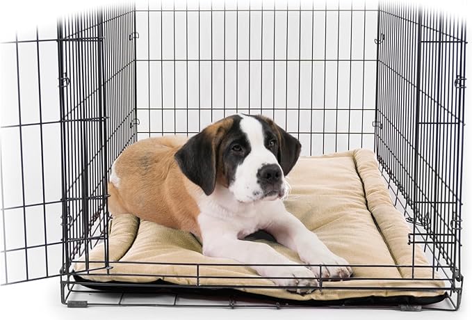 K9 Ballistics Tough Ripstop Dog Crate Pad - Durable & Machine Washable with Non-Skid Bottom and 120-Day Warranty, Fits 54" Wire Crates - XX-Large, Sandstone
