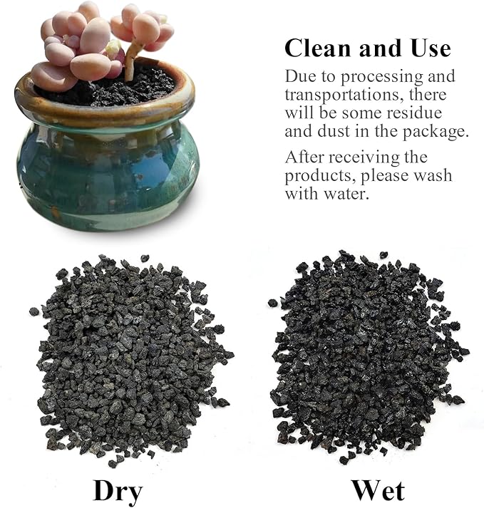 10 lbs Black Lava Rocks for Fire Pits,5-8 MM Crush Volcanic Rock Pumice Soil Additive for Succulent Plants Aquarium Cactus Bonsai and Garden Landscaping