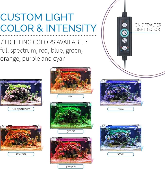hygger Advanced LED Aquarium Light with Timer, 24/7 Lighting Cycle & DIY Mode, Full Spectrum Fish Tank Light for 12-17 in Freshwater Planted Tank