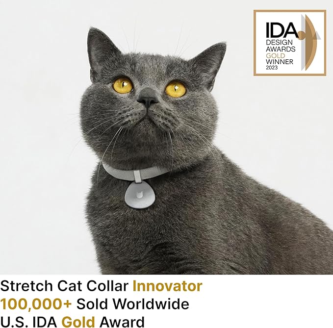 Safety Cat Collar and ID Tag Set - Elastic Quick Release, Non Breakaway Cat Collar Personalized Anodized Aluminum Engraved Pet Name Tag, Lightweight for Kitten Small Large Cat