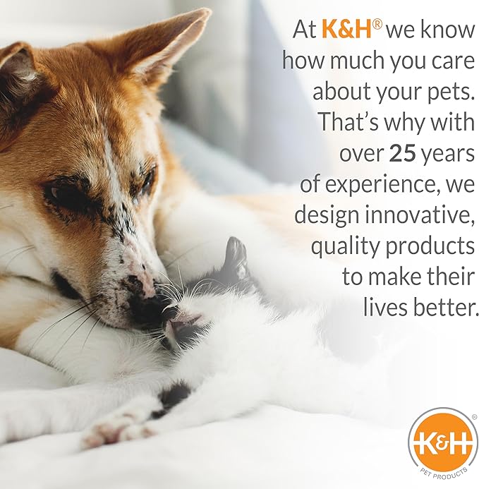 K&H Pet Products Pet Bed Warmer, Turn Any Pet Bed Into a Heated Cat or Dog Bed, Waterproof Indoor Heated Warming Pad Insert, Automatic Temperature, Safety Listed - Extra-Large 25.5 X 15.75in Tan