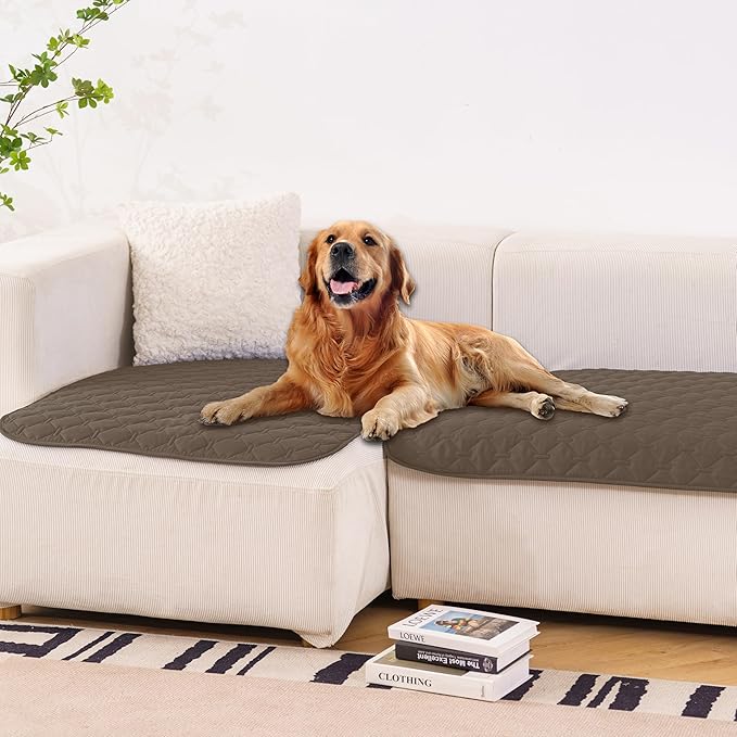 gogobunny 100% Double Sided Waterproof Dog Blanket Soft Pet Bed Cover Reversible Protect Furniture Couch Sofa Car for Puppy Cat Kids (Dark Walnut/Light Walnut, 32x53 Inch (Pack of 1))