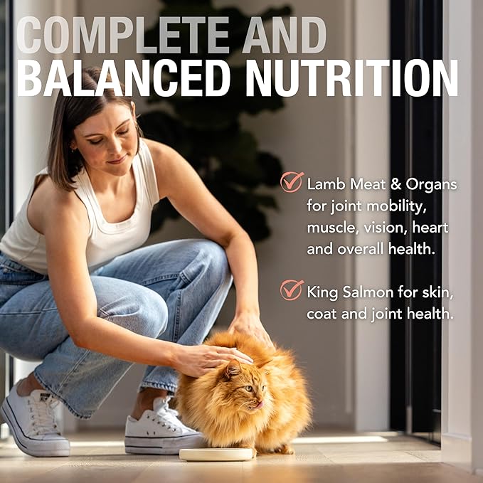 Feline Natural New Zealand Canned Catfood Wet Food, High-Meat, Low-Carb, & Grain Free Cat Food Wet, Lamb & Salmon Feast, 6 oz, Pack of 12