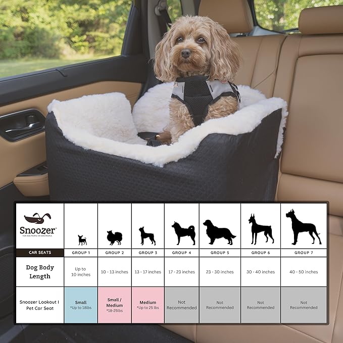 Snoozer Luxury Lookout Pet Car Seat, Medium Luxury I, Navy Mutt