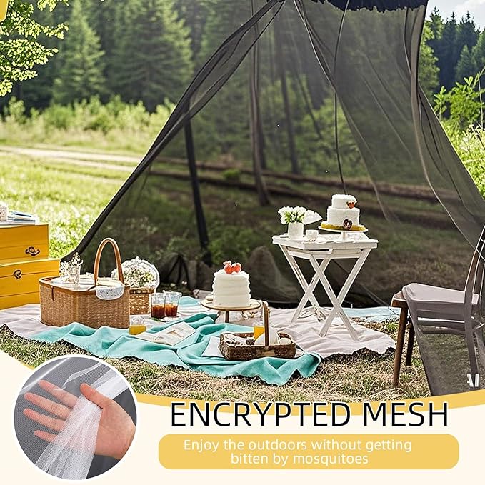 4 Corners Mosquito Net for Mosquiteros para Camas Bed Canopies Netting Bed Drapes Rectangular Mosquito Mesh for Camping Home Outdoor Travel(Black,L79 X W47 X H59 Inch,Opening)