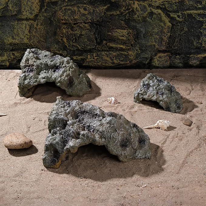IBWell Resin Leopard Gecko Hide, True to Nature Reptile Rock for Bearded Dragon Hideout Snake Hides for Ball Pythons, Tortoise House Terrarium DÉCor - Small