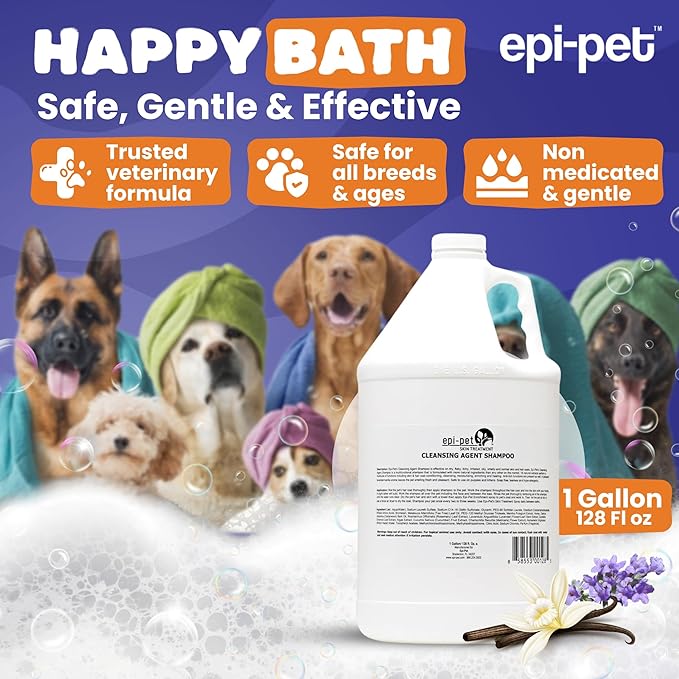 Puppy Safe 6in1 Pet Shampoo, Shampoo for Dogs with Deshedding Coat, Dry Itchy Skin, Hypoallergenic and Sensitive Skin, Scented Vanilla and Lavender (1 Gallon (Pack of 2), 1 Gallon (128 Fl oz))