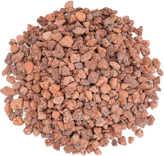 Mr. Fireglass 10 Pounds Lava Rocks Red Natural Stone Granules for Gas Fire Pit Fireplace & Gas Log Set - Decorative Landscaping Rocks for Indoor and Outdoor Use, 0.4" - 0.8" Sized