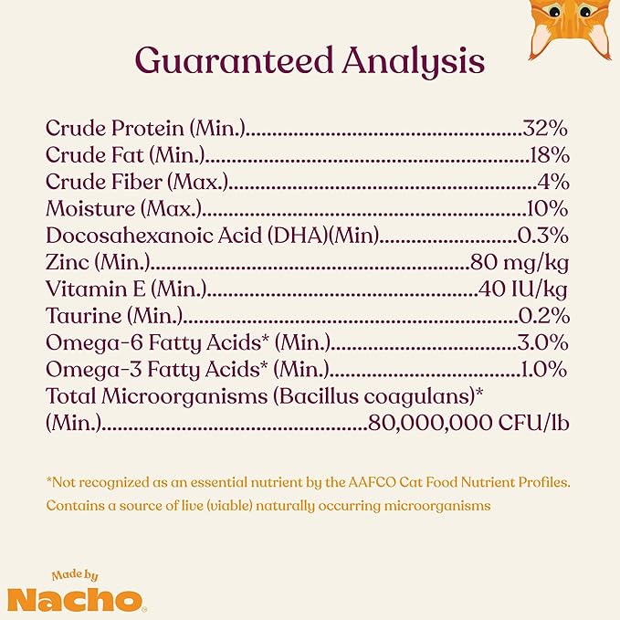 Made by Nacho Dry Cat Kibble 4lb Bag, High Protein Premium Cat Food with Freeze Dried Pieces, Sustainably-Caught Salmon, Whitefish & Pumpkin, Limited Ingredients, Single Bag