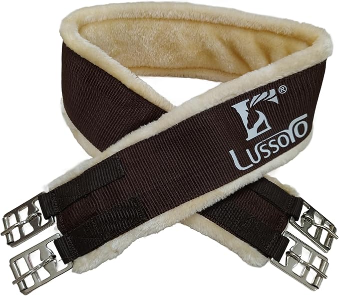 English Girth for Horse English Girth with Fleece Lightweight Horse Girth for English Saddle Size 42 (Brown)