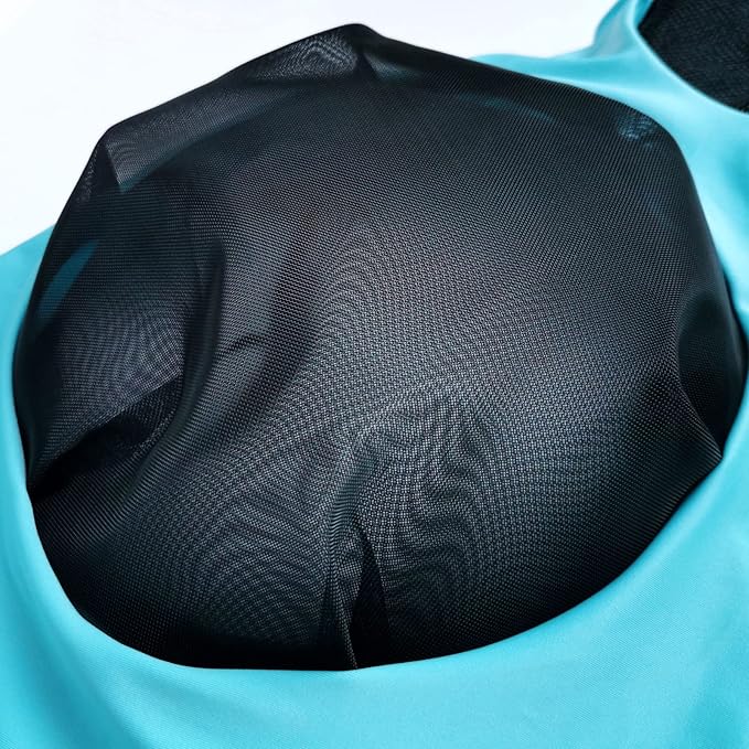 Horse Fly Mask with Ears - Large Eye Space for Full Vision, Breathable Stretch Comfort Fit, UV Protection, Forelock Opening, Easy Pull-On Paleblue Cob
