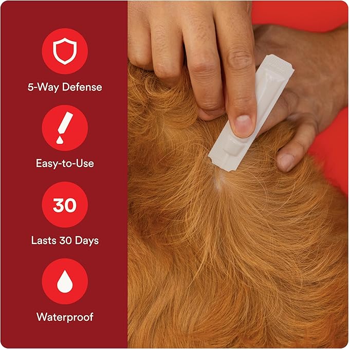 Ultra Flea And Tick Prevention For Dogs - Dog and Puppy Treatment and Control - Mosquito Repellent - Small, Fast Acting Waterproof Topical Drops, 4 Month Supply