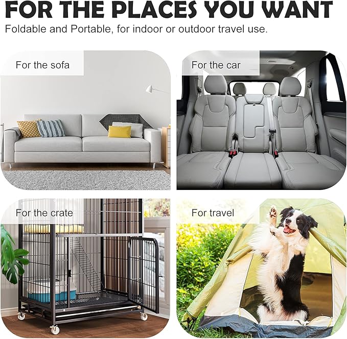 JoicyCo Soft Dog Crate Bed Pad Mat, 42 in Non-Slip Bottom Washable for Large Dogs, Pet Mattress Kennel Pad, Clay Gray