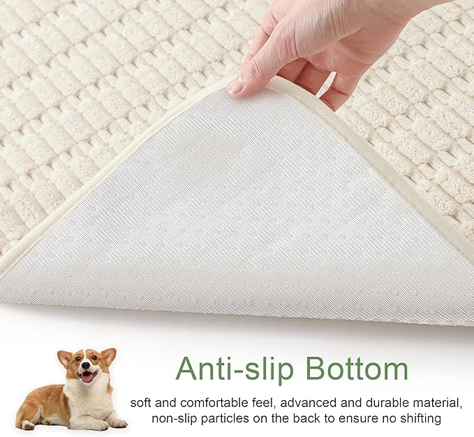 Washable Pee Pads for Dogs, 2 Pack Reusable Puppy Pads Dog Pads, Non-Slip Dog Pee Pads, Leakproof Pet Pee Pads Wee Wee Pads for Dogs. (Cream White, 30"x34"(Pack of 2))