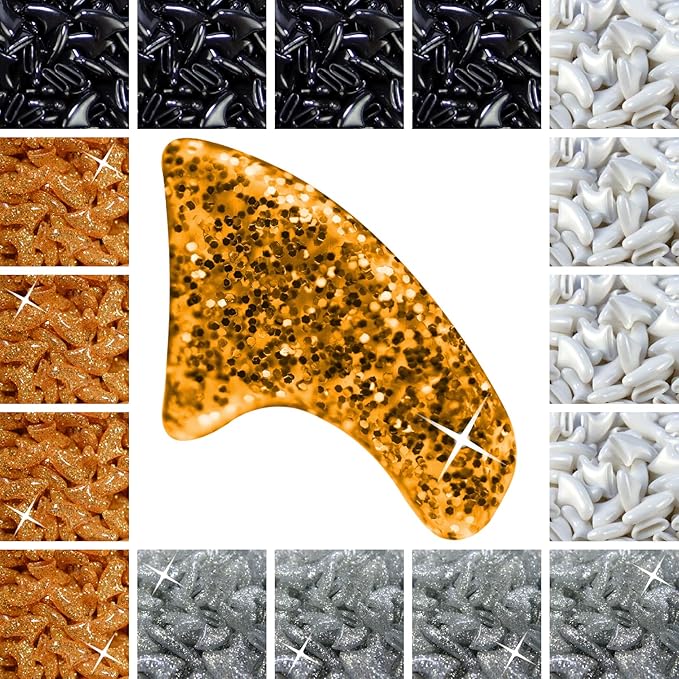 zetpo 80 pcs Cat Claw Covers | Cat Nail Caps | with Adhesives and Applicators (XS, Black, White, Silver Glitter, 24k Gold Glitter)