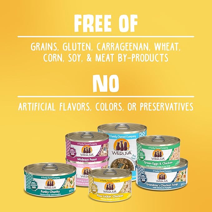 Weruva Classic Cat Food, Paw Lickin’ Chicken with Chicken Breast in Gravy, 5.5oz Can (Pack of 24)