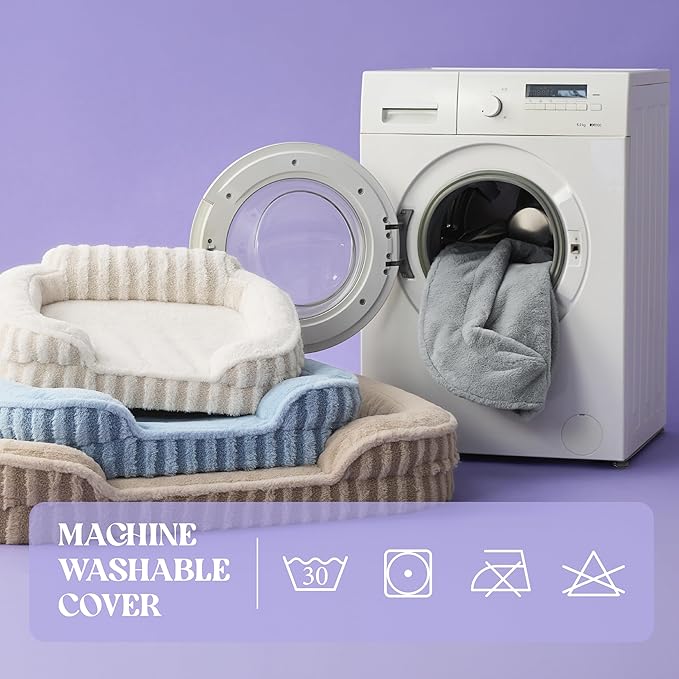 LE SURE Cute Dog Bed Medium Size Dog, Orthopedic Waterproof Medium Pet Beds with Sides, Non-Slip Bottom and Egg-Crate Foam Pet Couch Sofa with Washable Removable Cover, Blue