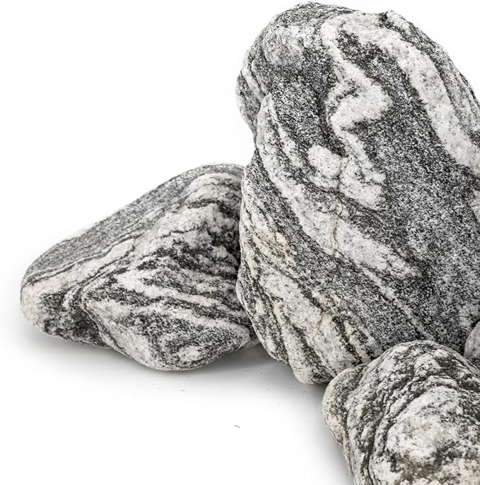 Natural Aquarium Stones Silver Seiryu Rock Mountain Stone for Aquariums and Terrariums Animal Feeding Box, Micro Landscape, Stone Landscape and Bonsai.(20lb 2-9inch 7-8Pcs)