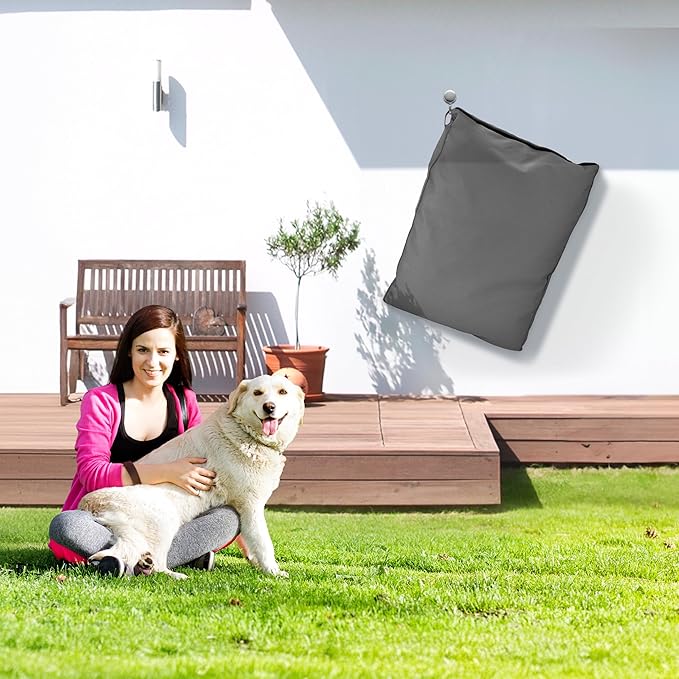Sytopia 42-Inch Canvas Indestructible Outdoor Dog Bed, Waterproof & Washable Removable Cover, Ideal for Medium & Large Dogs, Chew-Proof Great for Indoor, Outdoor, Crate, Patio Use (Dark Grey)