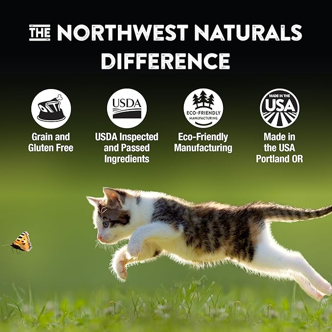 Northwest Naturals Freeze-Dried Whitefish Cat & Kitten Food – Bite-Sized Nibbles, Healthy, Limited, Human-Grade Ingredients, All-Natural, High-Protein Raw Diet, Complete & Balanced, Grain-Free – 11 oz